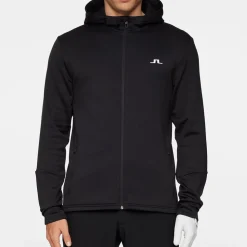 J.Lindeberg Aerial Full Zip Hood Svart Black Sale