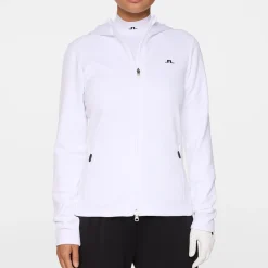 J.Lindeberg Aerialle Zip Hood Vit White Clearance