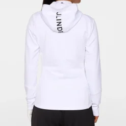 J.Lindeberg Aerialle Zip Hood Vit White Clearance