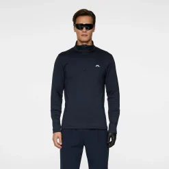 J.Lindeberg Aerial Quarter Zip Mid Layer Blå JL Navy Outlet