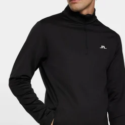 J.Lindeberg Aerial Quarter Zip Mid Layer Svart Black New