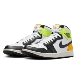Nike Air Jordan I High G M Golf White-Black-University Gold-Volt Hot