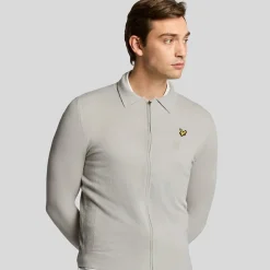 Lyle & Scott Airlight Knitted Cardigan Grå Grå (Pebble Z04) Sale