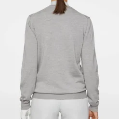 J.Lindeberg Aria Knitted Sweater Light-Grey-Melange Clearance