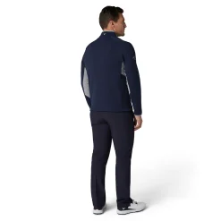 Callaway Blocked LS 1/4 Zip Pullover Blå Peacoat