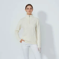 Daily Sports Cable Ls Pullover Lined Vit Ivory Online