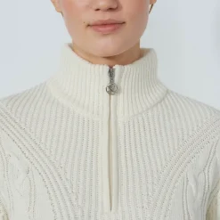 Daily Sports Cable Ls Pullover Lined Vit Ivory Online
