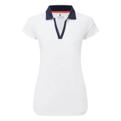 FootJoy Cap Sleeve Print Trim Lisle Vit White - Navy Sale