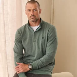 Travis Mathew Cloud Quarter Zip 2. Heather-Balsam Discount