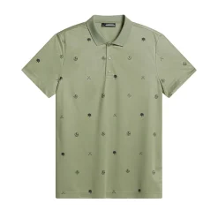 J.Lindeberg Club House Motif Polo Golf-Micro-Olive-S Online