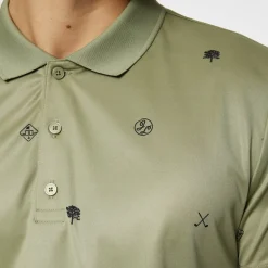 J.Lindeberg Club House Motif Polo Golf-Micro-Olive-S Online