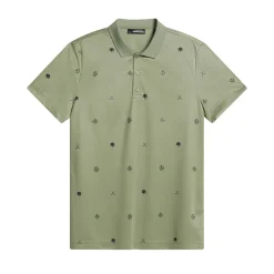 J.Lindeberg Club House Motif Polo Golf-Micro-Olive-S Online