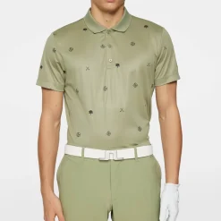 J.Lindeberg Club House Motif Polo Golf-Micro-Olive-S Online