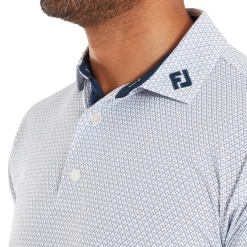 FootJoy Deco Diamond Print Vit White - Navy Outlet