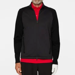 J.Lindeberg Devin Hybrid Knit Zip Sweater Svart Black Best