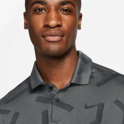 Nike Dri-Fit Vapor Line Jaquard Golf Polo Dk Smoke Grey-Black New