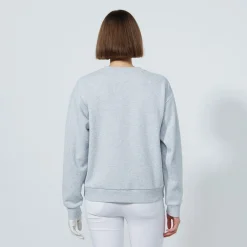 Daily Sports Embroidery Sweatshirt Pebble