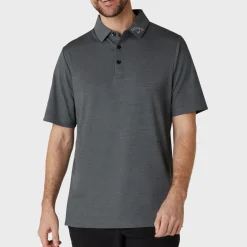 Callaway Emea Ss Ventilated Jacquard Polo Svart Caviar Hot