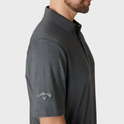 Callaway Emea Ss Ventilated Jacquard Polo Svart Caviar Hot