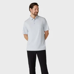 Callaway Emea Ss Ventilated Jacquard Polo Gray Dawn New