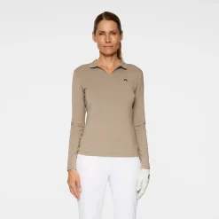 J.Lindeberg Falah Long Sleeve Polo Brindle
