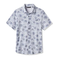 Travis Mathew Flourish Button Up Vit White New