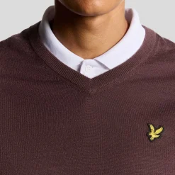 Lyle & Scott Golf V Neck Pullover Rosa Berry Sale