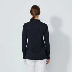 Daily Sports Graphic Jaquard Ls Poloshirt Svart Black Online