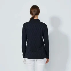 Daily Sports Graphic Jaquard Ls Poloshirt Svart Black Online