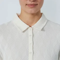 Daily Sports Graphic Jaquard Ls Poloshirt Vit Ivory Sale
