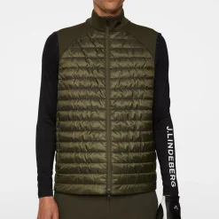 J.Lindeberg Hayden Quilt Hybrid Vest Forest-Green Outlet