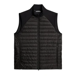 J.Lindeberg Hayden Quilt Hybrid Vest Svart Black New