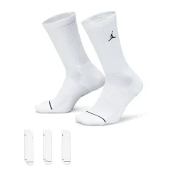 Nike Jordan Everyday Crew Socks 3 Pairs Vit White-Black Outlet