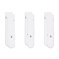 Nike Jordan Everyday Crew Socks 3 Pairs Vit White-Black Outlet
