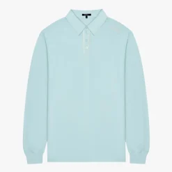 Malbon Golf JP LS Cotton Modal Pique Ice Blue New