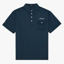Malbon Golf JP Single Pocket Mercerized Polo Blå Navy Discount