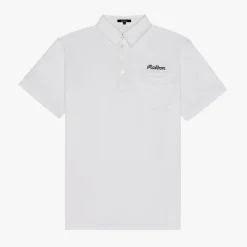Malbon Golf JP Single Pocket Mercerized Polo Vit White Best