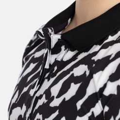 Bogeys & Birdies Jr Tech Hidden Button Pique AOP Svart Vit Black/White (Zebra) Best