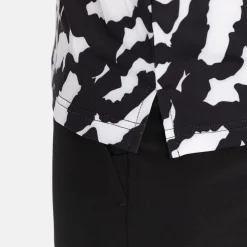 Bogeys & Birdies Jr Tech Hidden Button Pique AOP Svart Vit Black/White (Zebra) Best