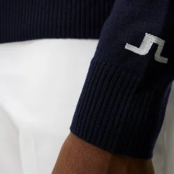 J.Lindeberg Kian Zipped Golf Sweater Blå JL Navy Clearance