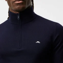J.Lindeberg Kian Zipped Golf Sweater Blå JL Navy Clearance