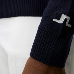 J.Lindeberg Kian Zipped Golf Sweater Blå JL Navy Clearance