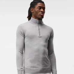 J.Lindeberg Kian Zipped Golf Sweater Grå Grey Melange