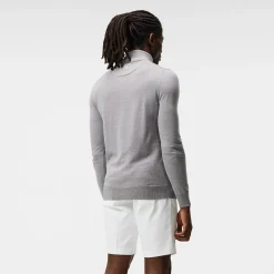 J.Lindeberg Kian Zipped Golf Sweater Grå Grey Melange