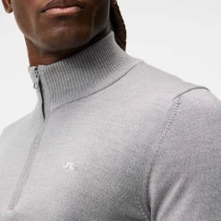 J.Lindeberg Kian Zipped Golf Sweater Grå Grey Melange