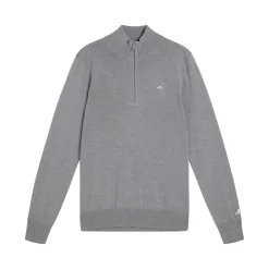 J.Lindeberg Kian Zipped Golf Sweater Grå Grey Melange