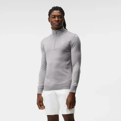 J.Lindeberg Kian Zipped Golf Sweater Grå Grey Melange