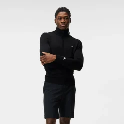 J.Lindeberg Kian Zipped Golf Sweater Svart Black Outlet
