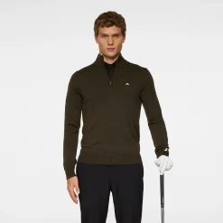J.Lindeberg Kian Zipped Sweater Forest-Green Online