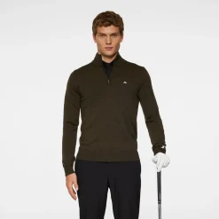 J.Lindeberg Kian Zipped Sweater Forest-Green Online